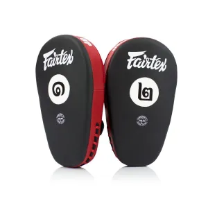 FAIRTEX FMV12 ANGULAR MUAY THAI BOXING MMA PUNCHING FOCUS MITTS PADS Black Red