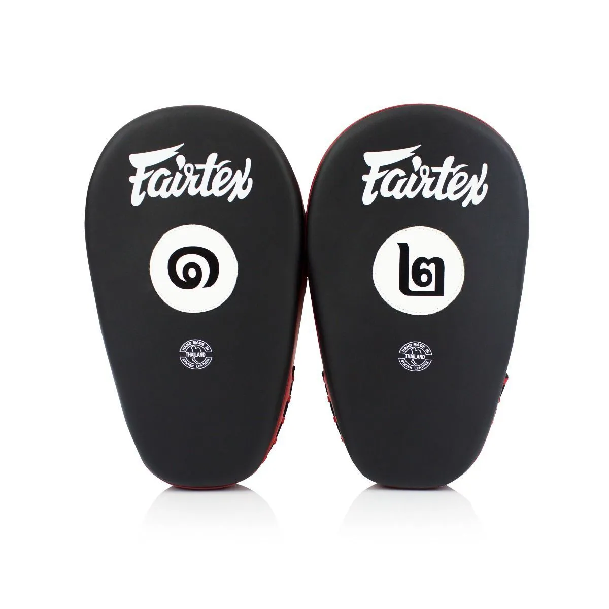 FAIRTEX FMV12 ANGULAR MUAY THAI BOXING MMA PUNCHING FOCUS MITTS PADS Black Red