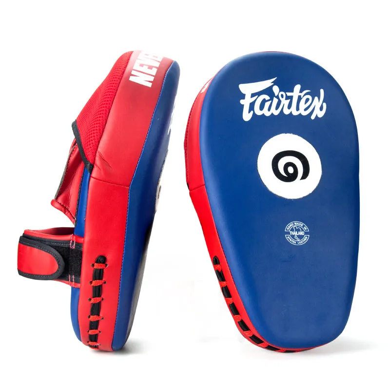 FAIRTEX FMV12 ANGULAR MUAY THAI BOXING MMA PUNCHING FOCUS MITTS PADS Blue Red