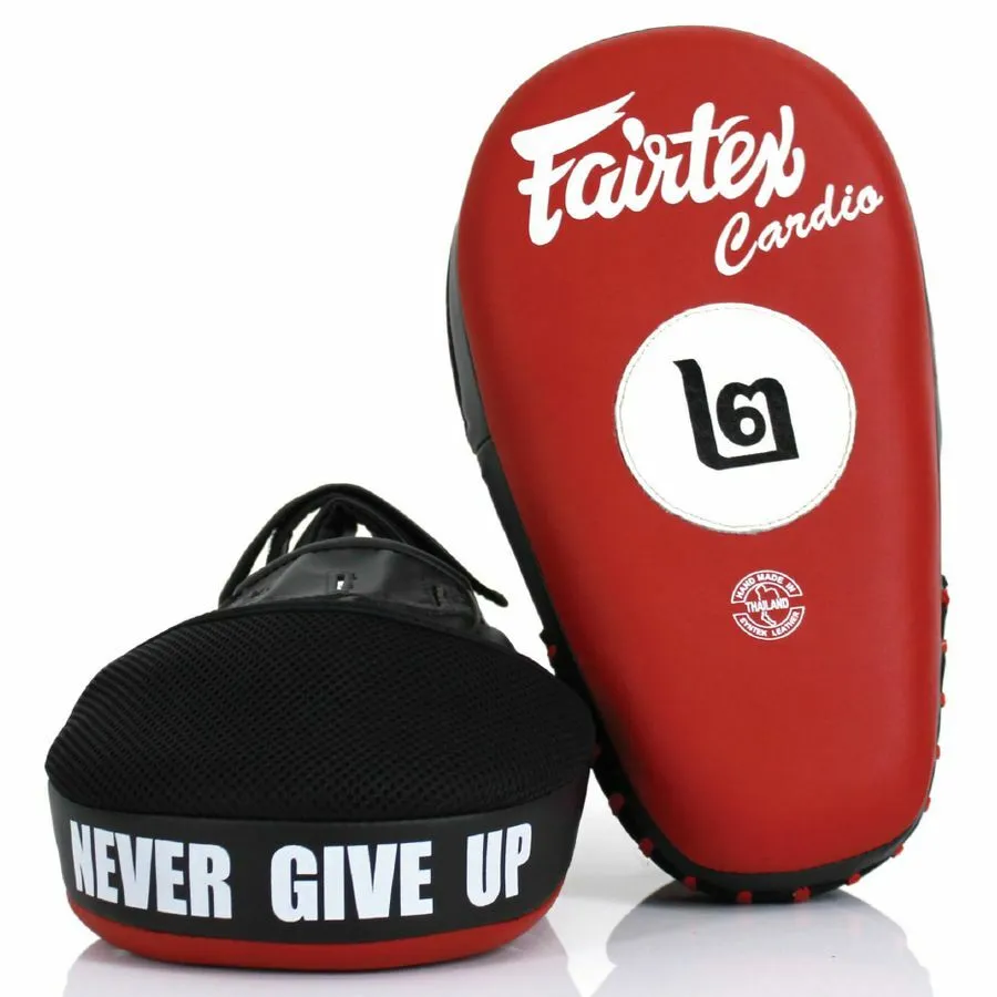 FAIRTEX FMV12 ANGULAR MUAY THAI BOXING MMA PUNCHING FOCUS MITTS PADS Red Black