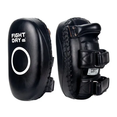 FIGHT DAY KPLC1 MUAY THAI BOXING MMA KICK PADS LIGHT WEIGHT PAIR 33 x 22 x 15 cm Black