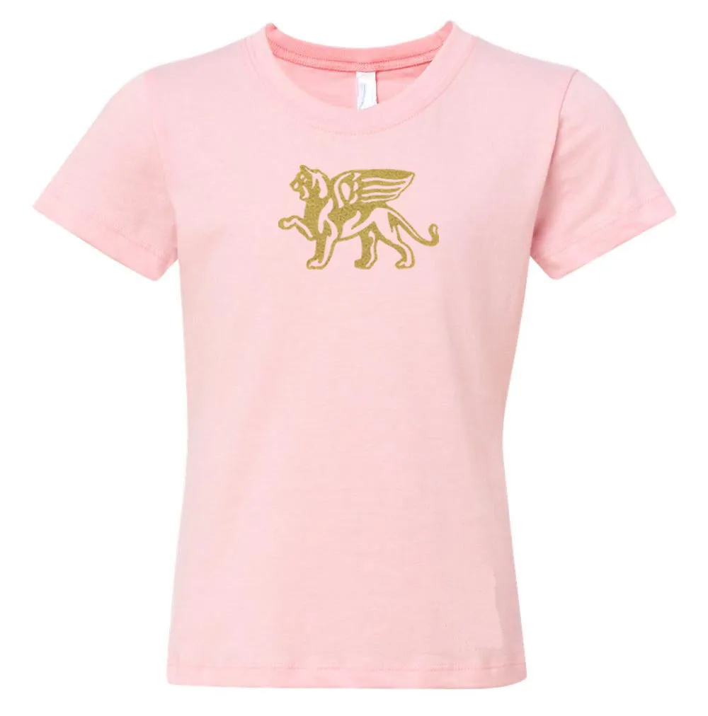 Girls Gold Lion Comfort Tee