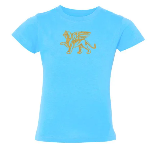 Girls Gold Lion Comfort Tee