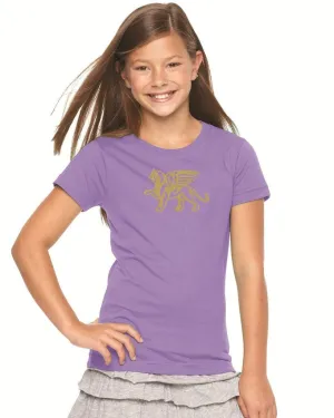 Girls Gold Lion Comfort Tee