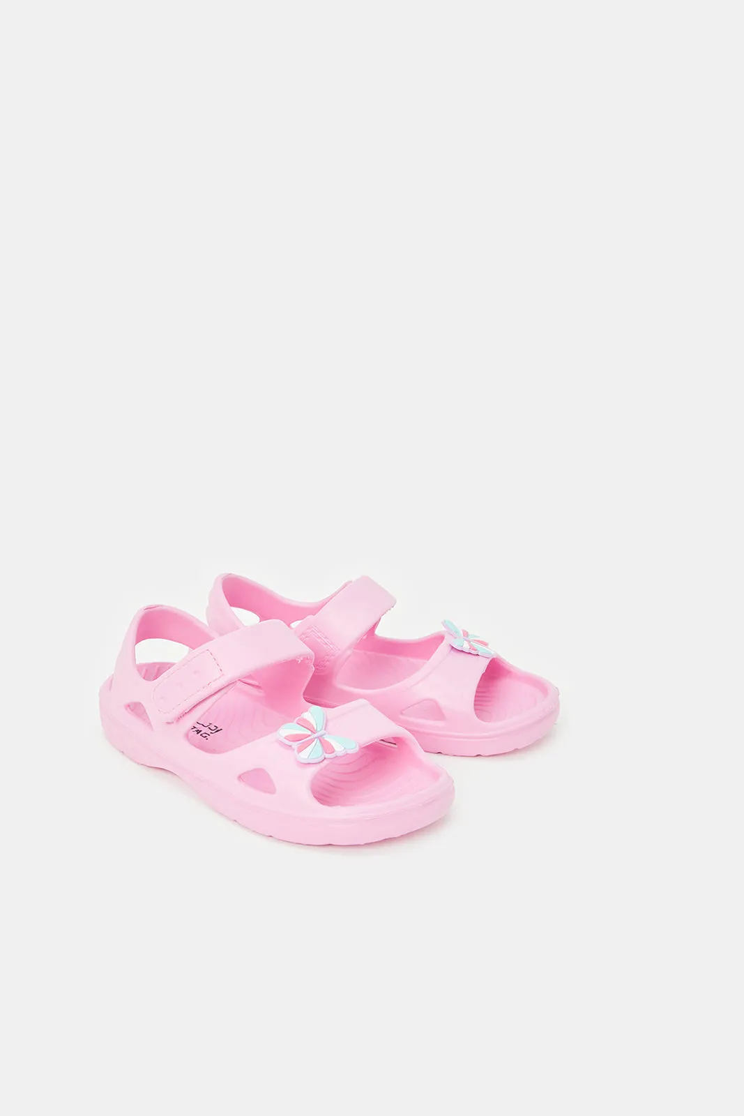 Girls Pink Butterfly Trim Slide