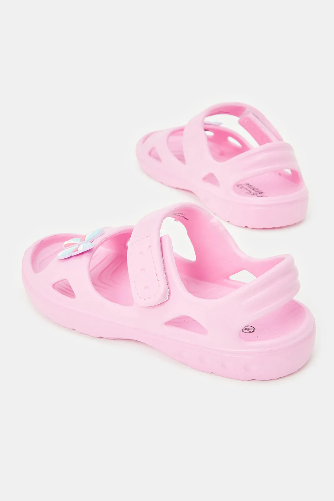 Girls Pink Butterfly Trim Slide