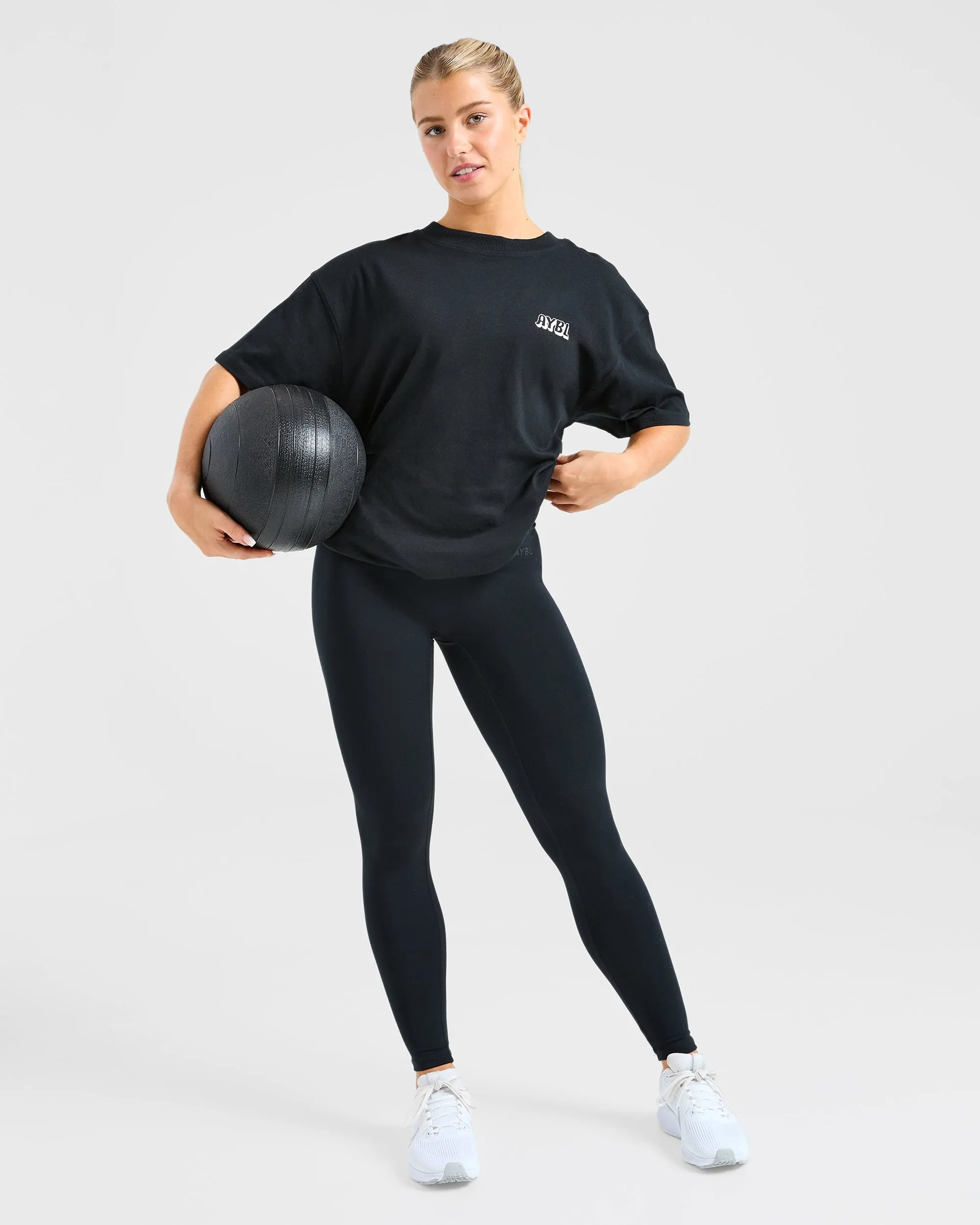 Gym Girl Era Oversized T Shirt - Black