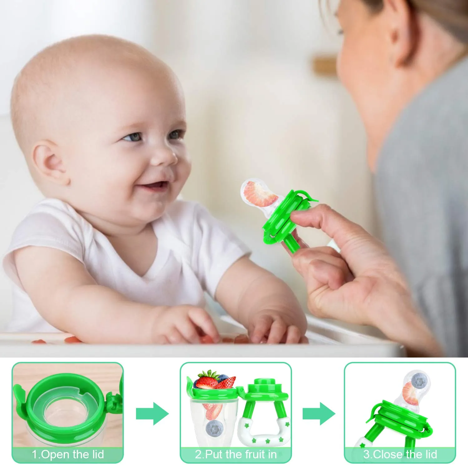 High Quality 2 in 1 Baby Food Pacifier For Storing Fresh or Frozen Fruits, Vegetables, Ice chips, & Breast Milk