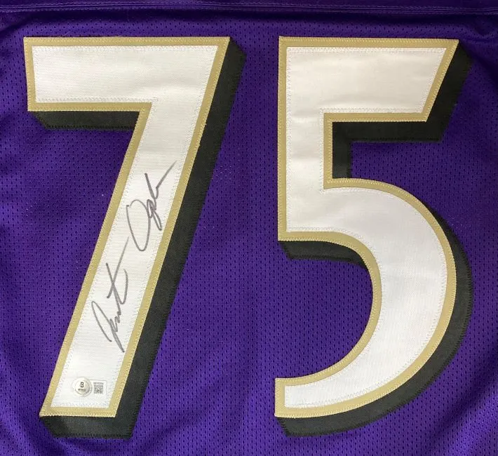 Johnathan Ogden Baltimore Signed Purple Football Jersey BAS ITP