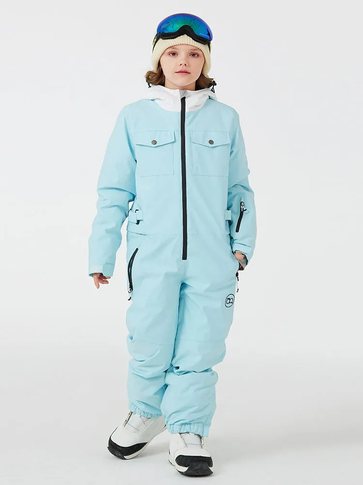 Kid's Unisex Mountain Explorer Waterproof One Piece Snow Suits