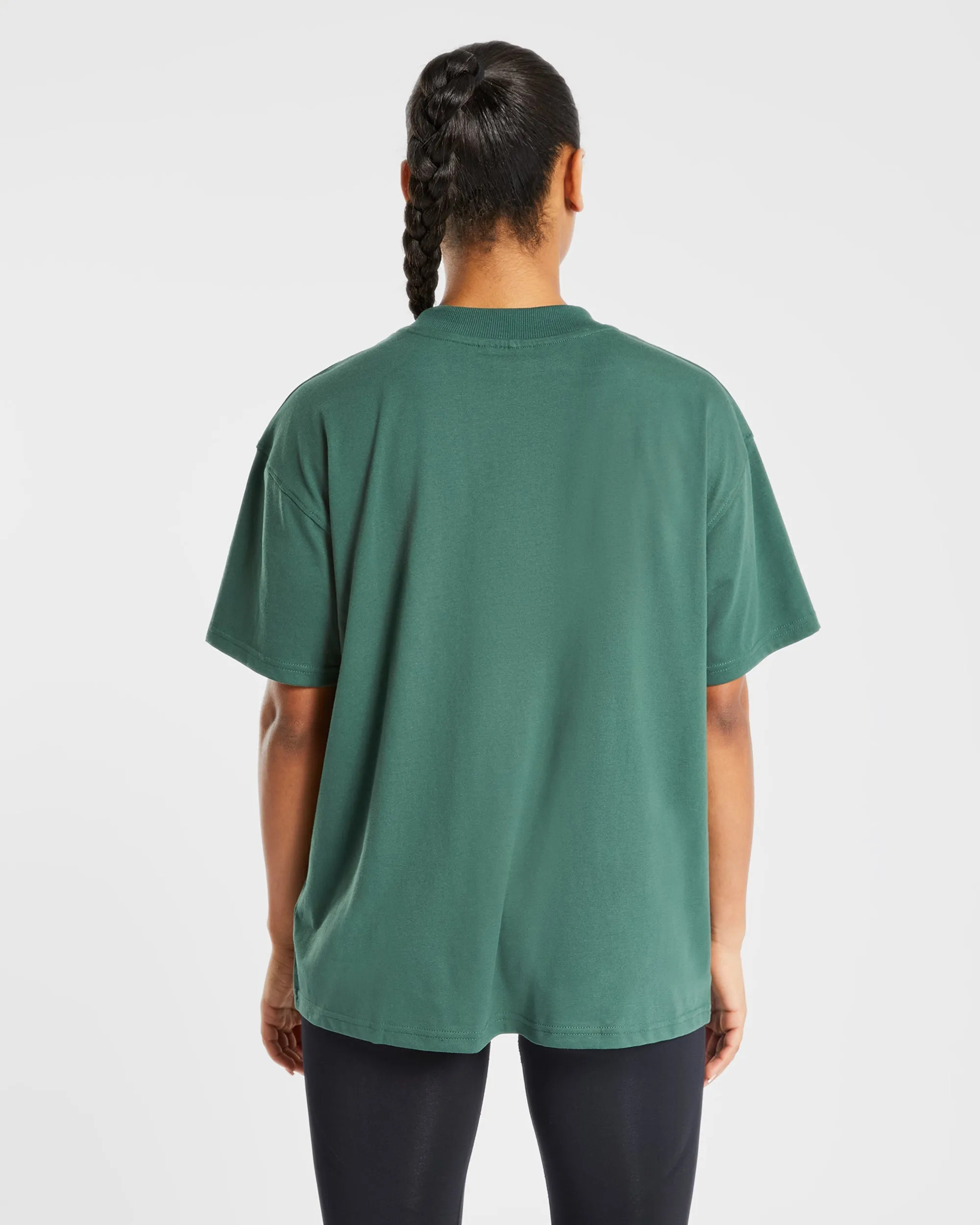 Lifting My Best Life Oversized T Shirt - Forest Green