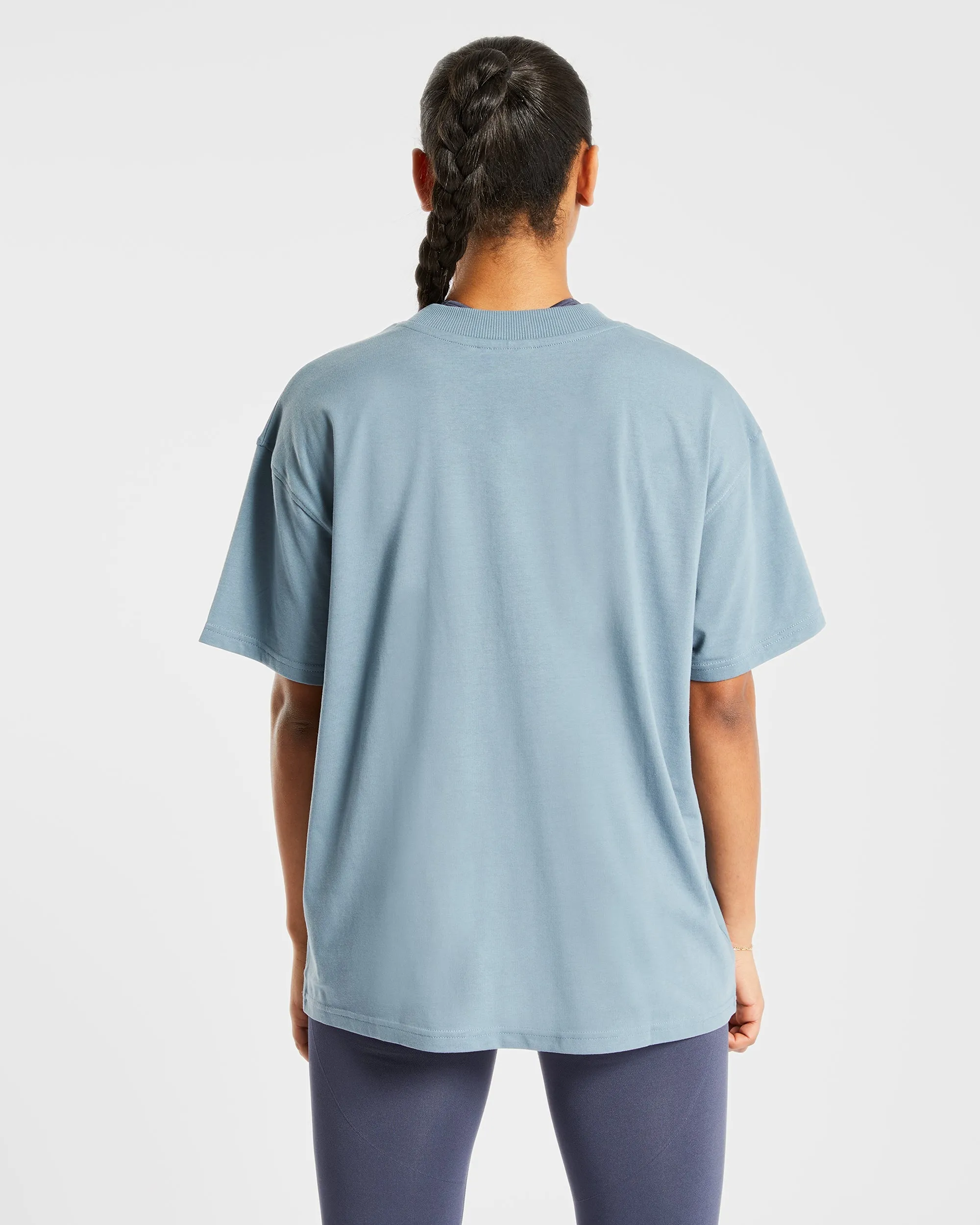 Lifting My Best Life Oversized T Shirt - Vintage Blue