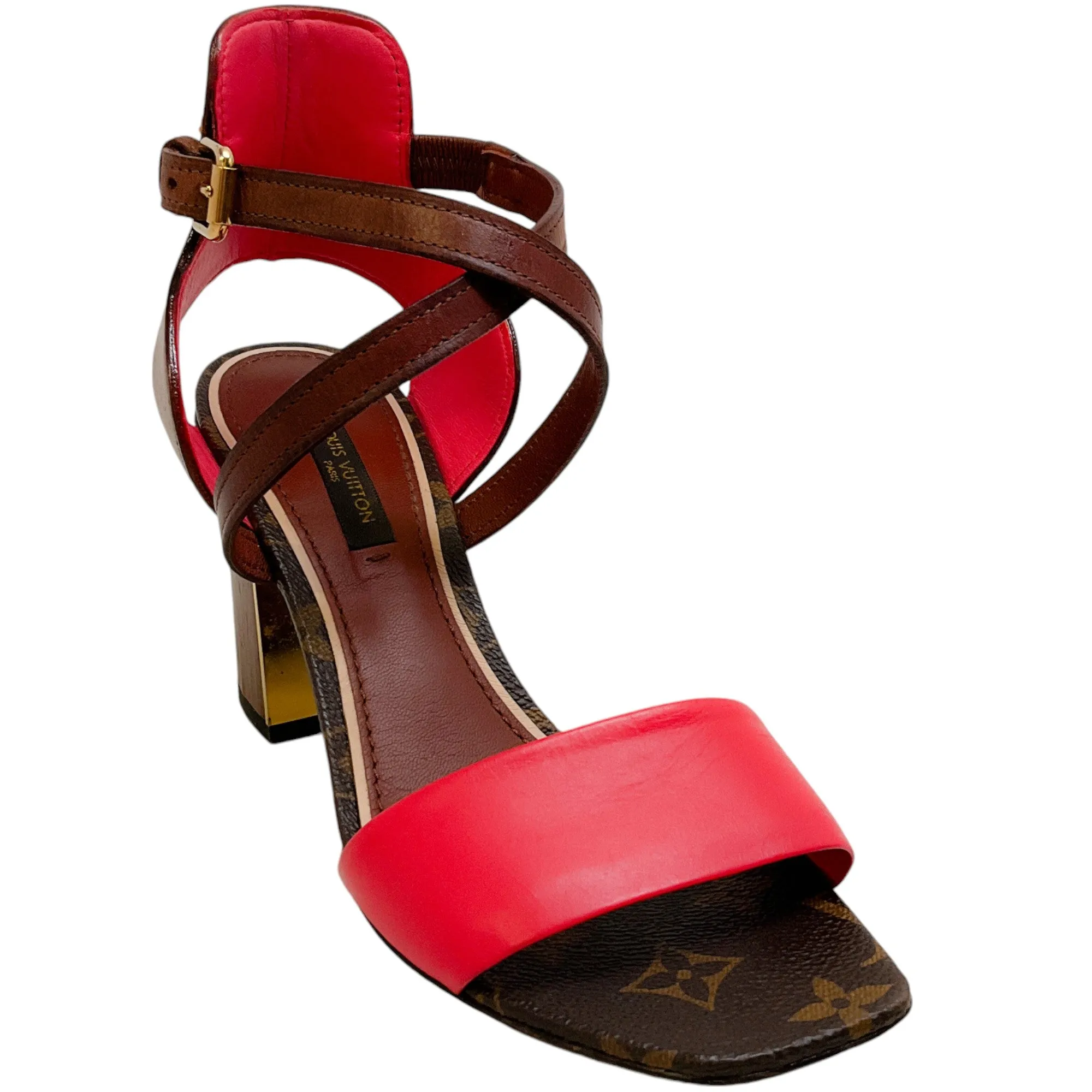 Louis Vuitton Mono Coral Stacked Heel Sandals