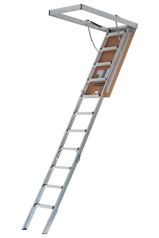 Louisville Elite Series AA2210 Attic Ladder, 7 ft 8 in to 10 ft 3 in H Ceiling, 22-1/2 x 54 in Ceiling Opening, 11-Step :EA: QUANTITY: 1