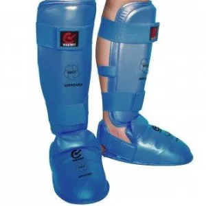 MAR-193E | WKF Approved Blue Karate Sparring Shin & Instep Pads