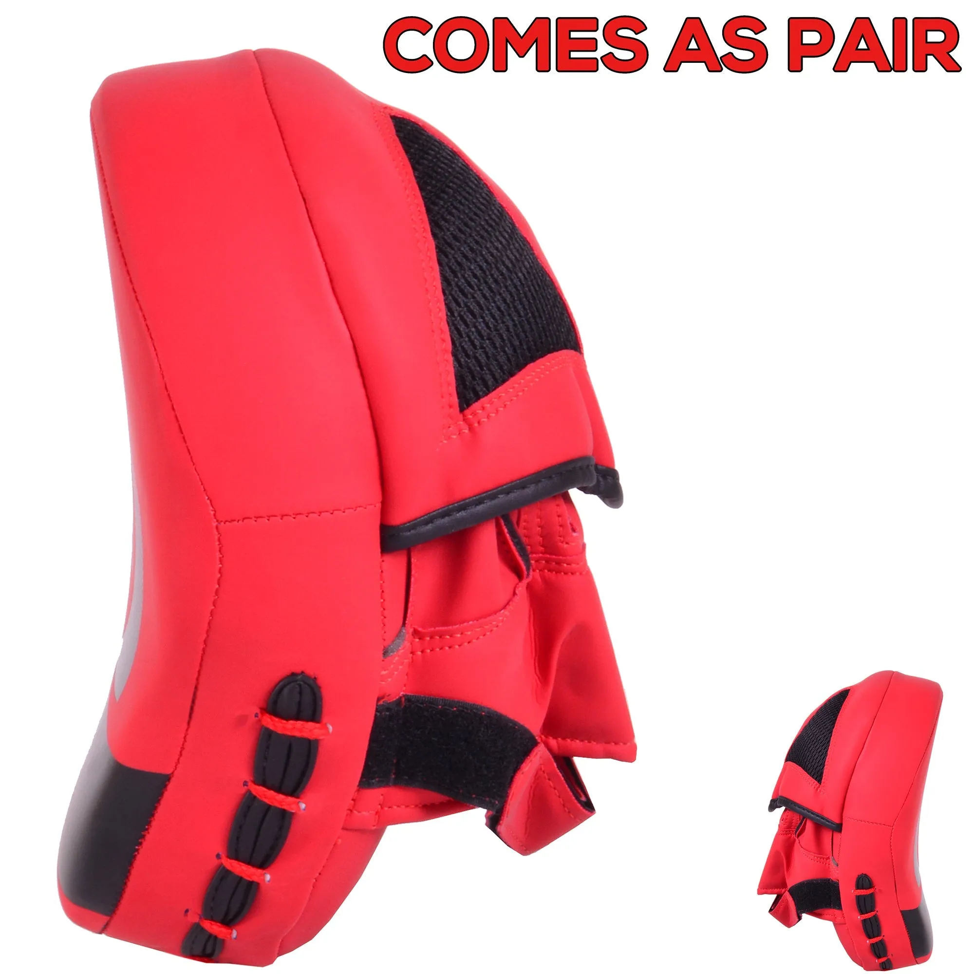 MAR-195E | Red Hybrid Curved Focus Mitts