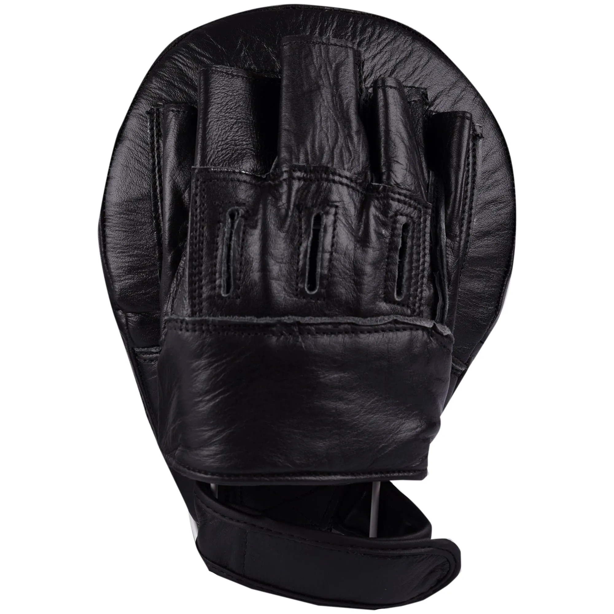 MAR-197 | Black White Genuine Leather Focus Mitts