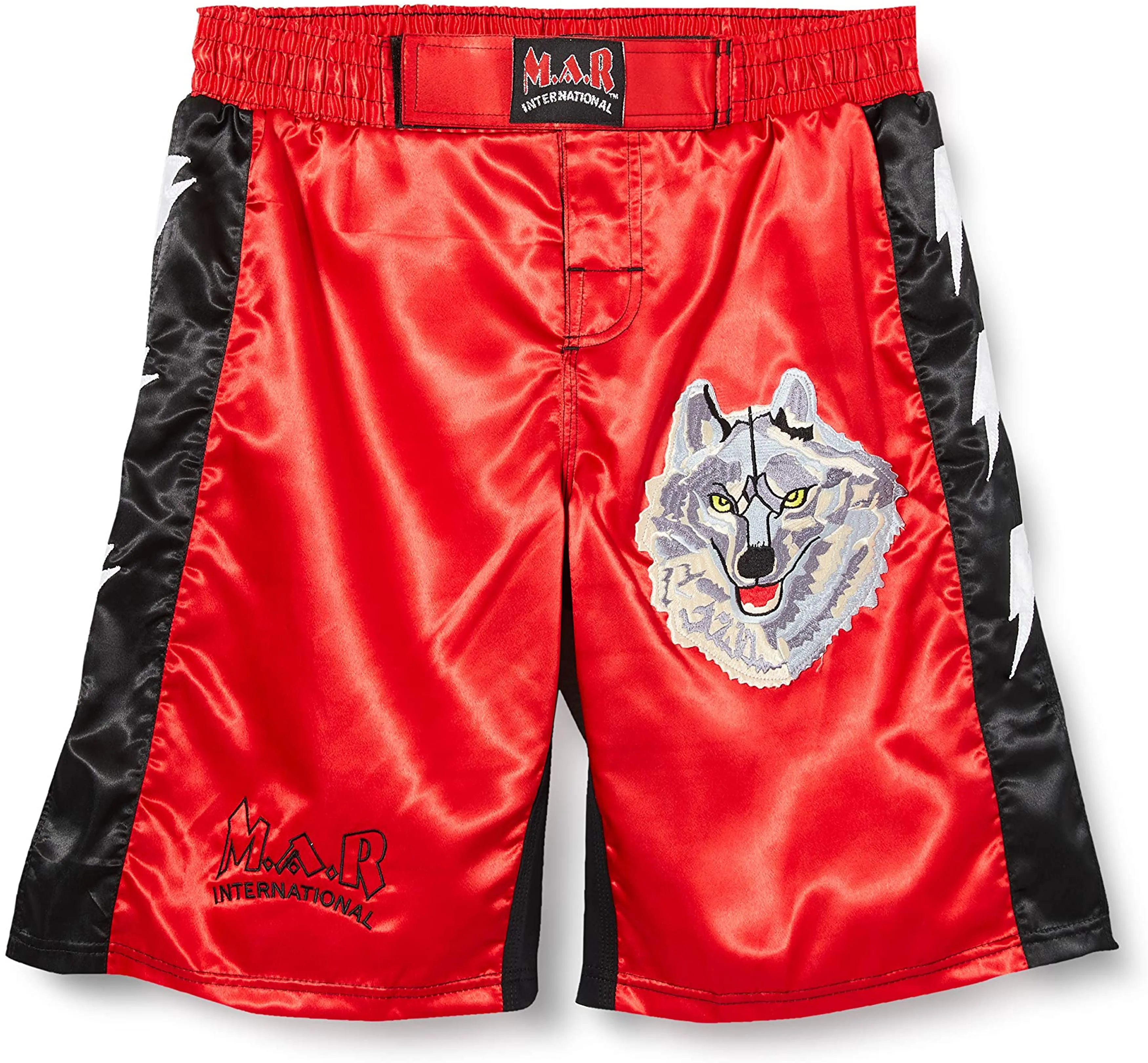 MAR-244B | Red Black MMA Super Stretchable Shorts - Double Layered