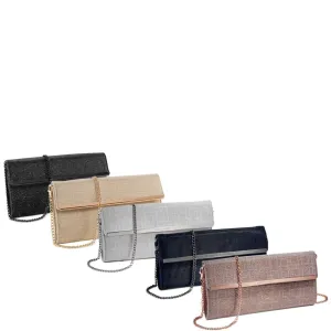 Marco-Tozzi Chain Evening Bag Large Rectangular Metallic (5 Colours)