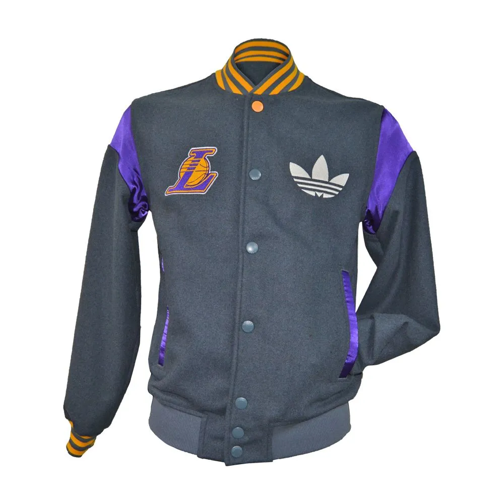 Mens Adidas Lakers Letter Jacket - F83430 - Dark Onyx