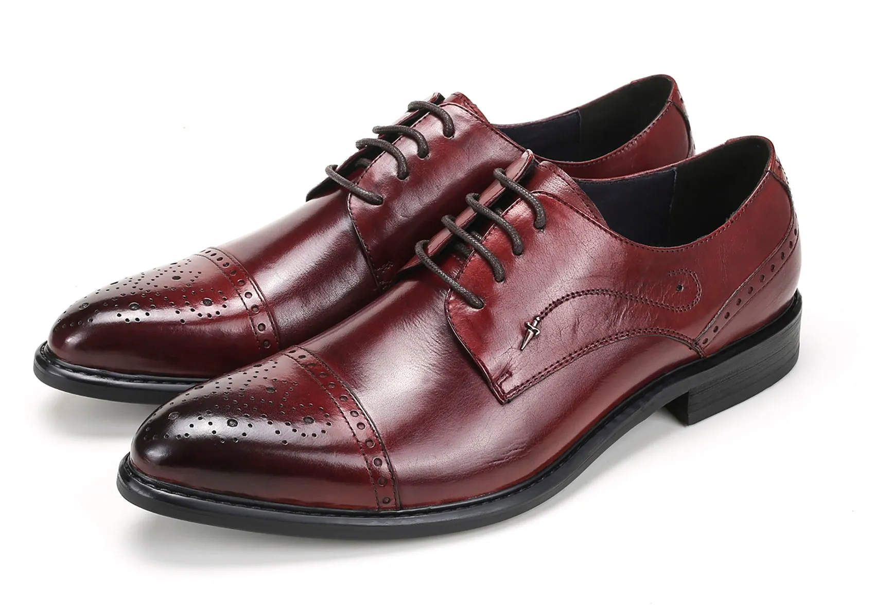 Men's Pointed Toe Brogues Leather Derby