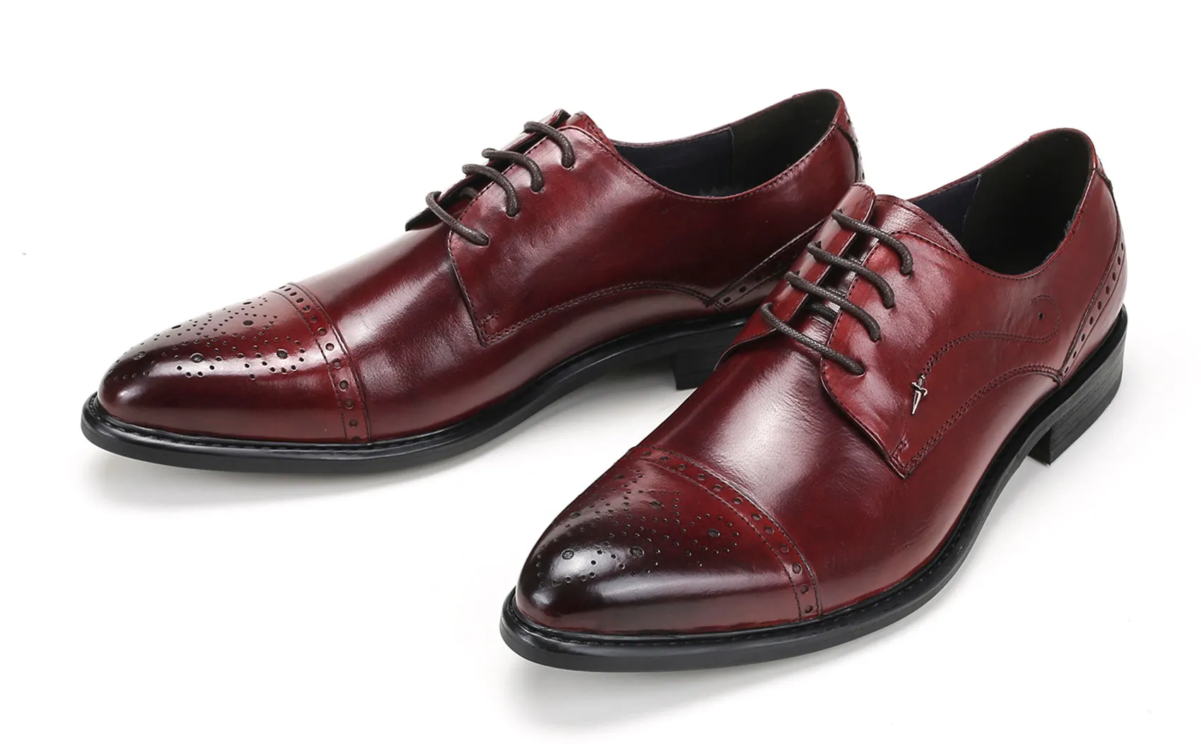 Men's Pointed Toe Brogues Leather Derby