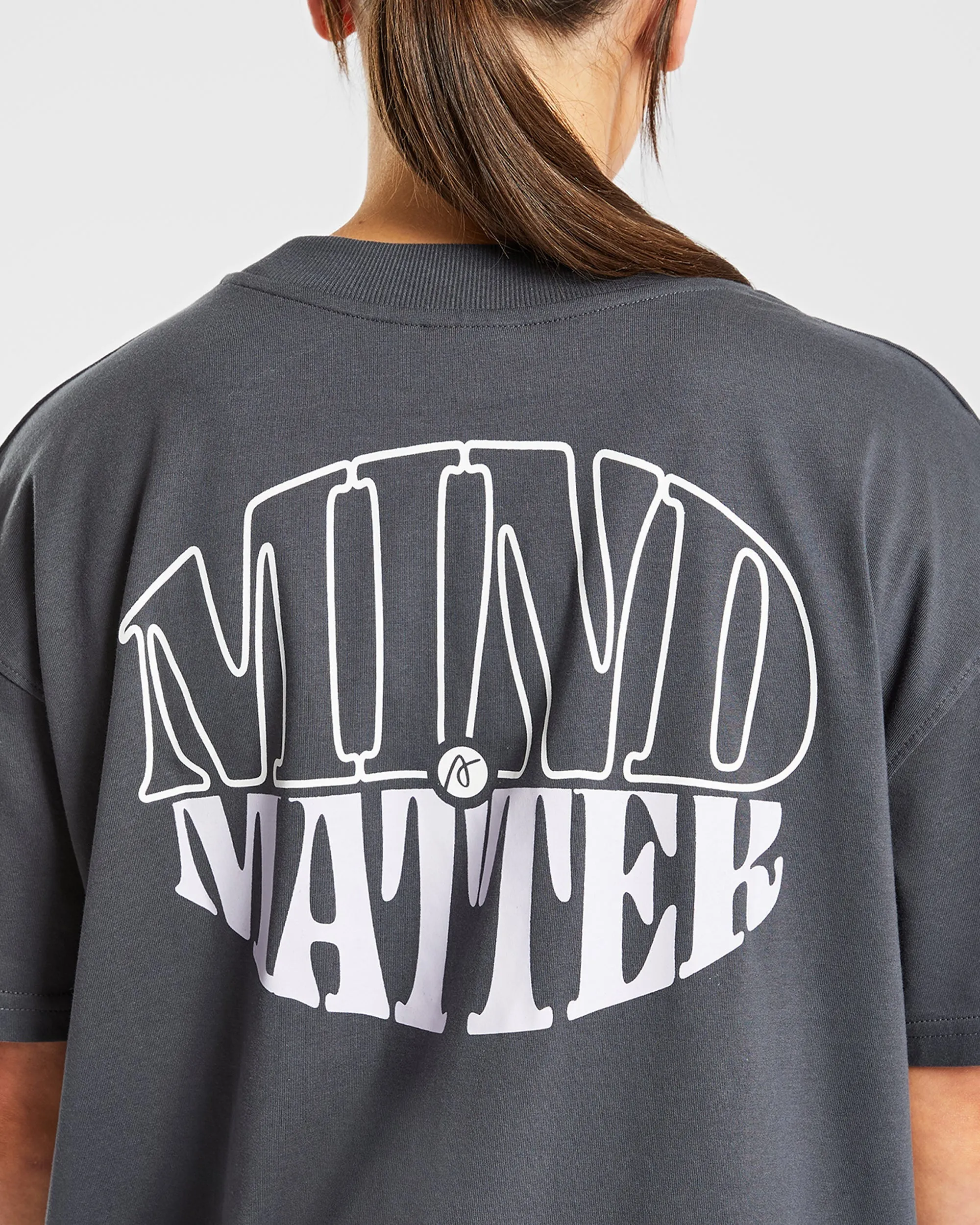 Mind Over Matter Oversized T Shirt - Charcoal/Lilac