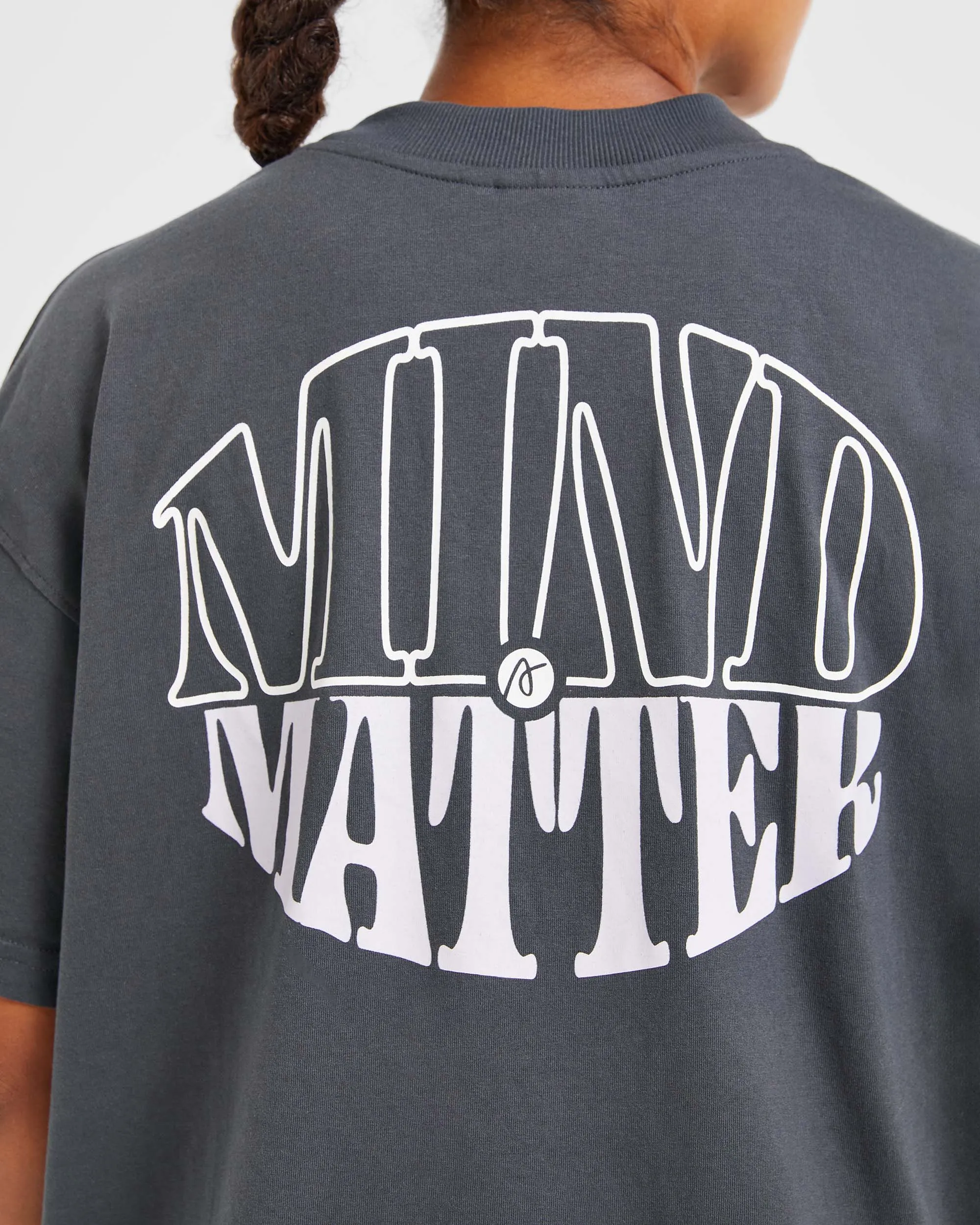 Mind Over Matter Oversized T Shirt - Charcoal/Lilac