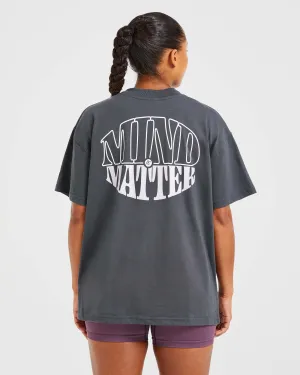 Mind Over Matter Oversized T Shirt - Charcoal/Lilac