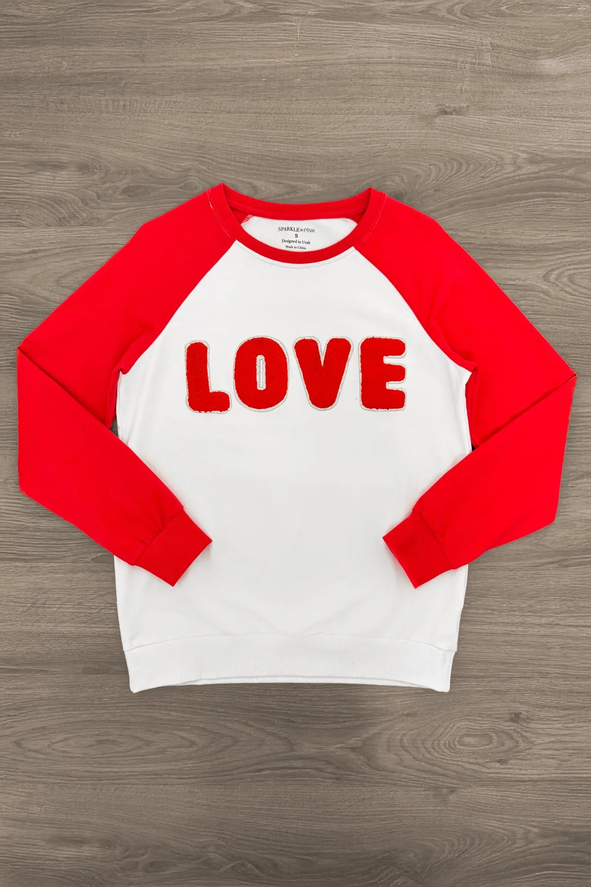 Mom & Kid - "Love" Chenille Patch Top