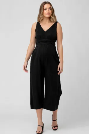 Naomi Maternity Jumpsuit Caviar