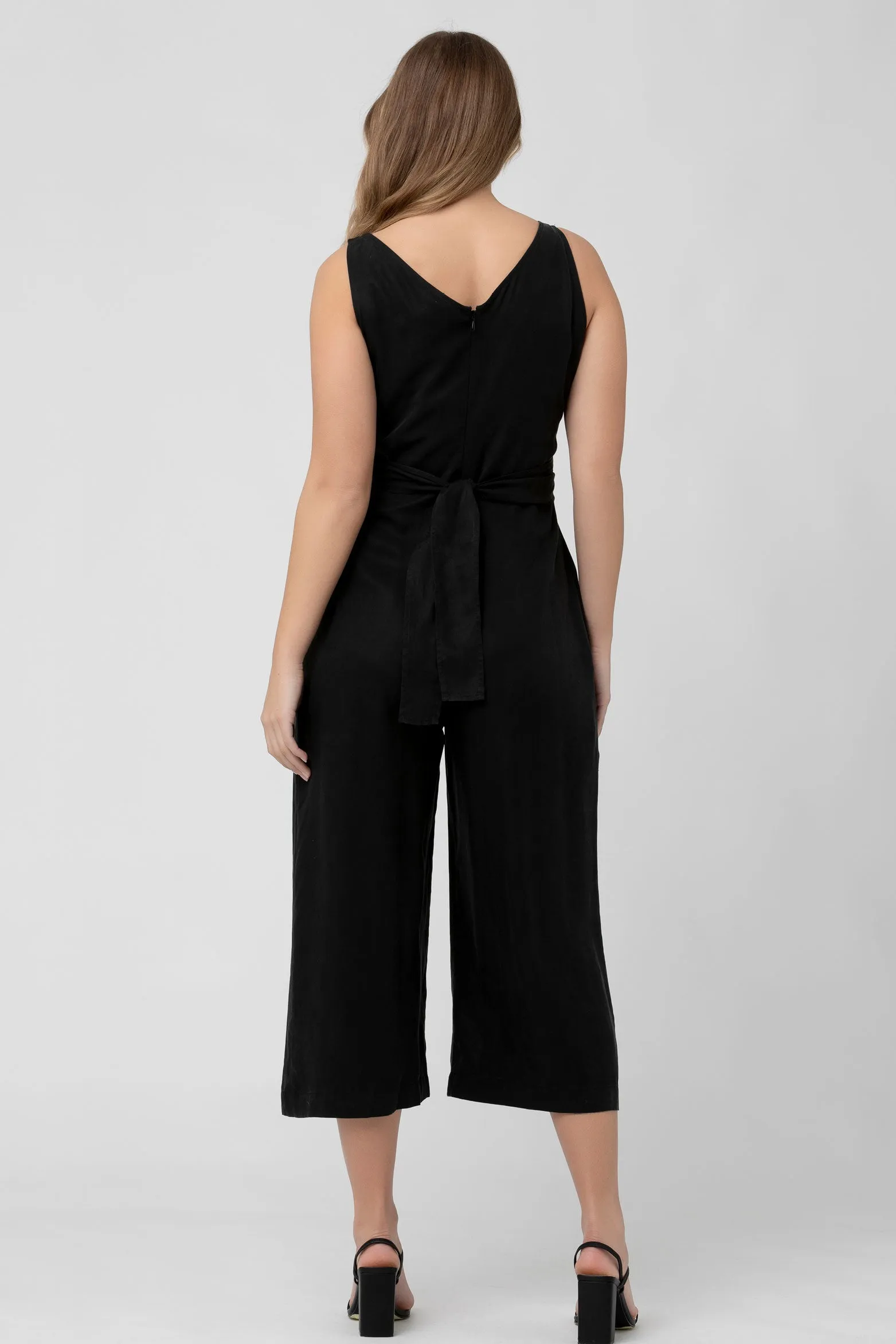 Naomi Maternity Jumpsuit Caviar