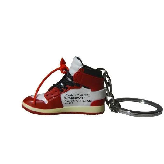 Novelty Sneaker Keyring Stocking Filler 3D Jordan 1 "The Ten" Off White Chicago