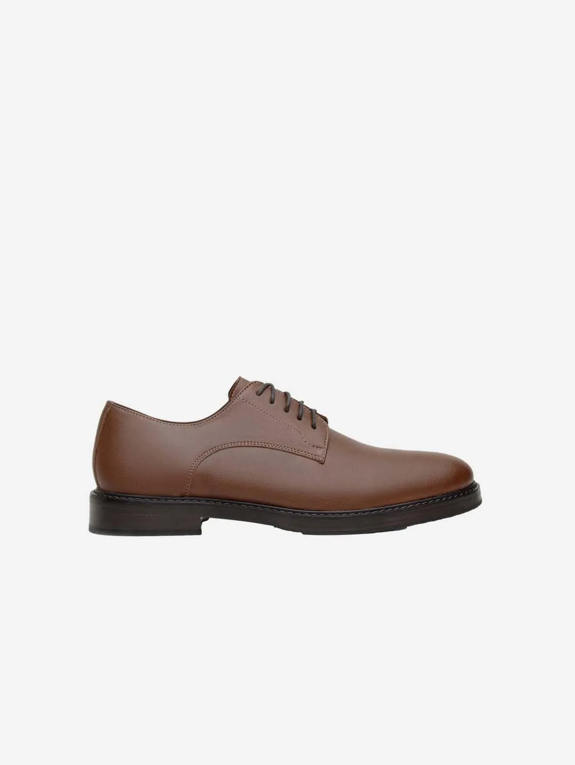 Olof Men's Vegan Leather Derby | Chestnut Brown