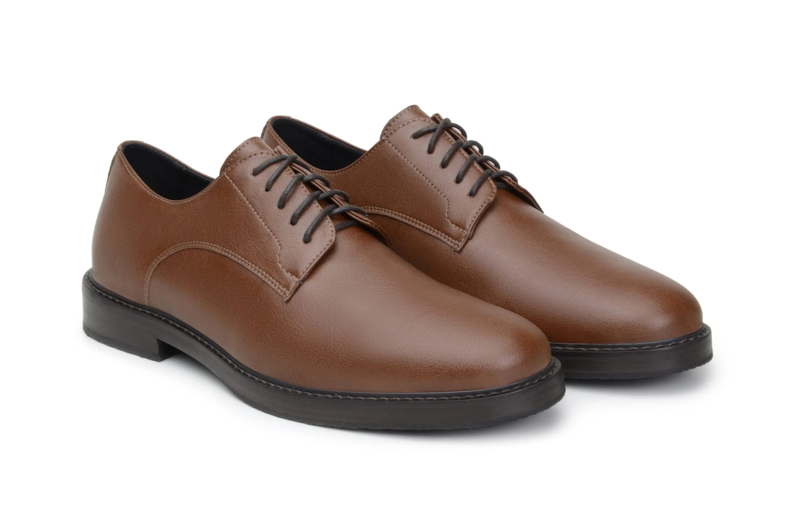 Olof Men's Vegan Leather Derby | Chestnut Brown