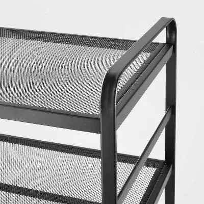 Open Box - 2 Tier Shoe Rack Black Metal Mesh - Brightroom