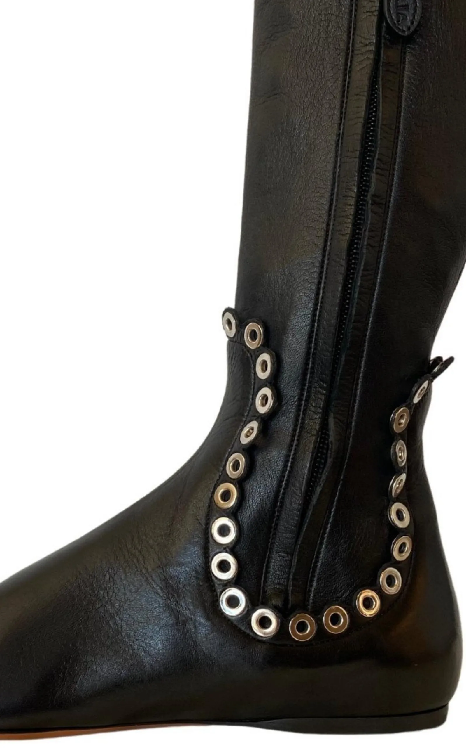 Over Knee Studded Flat Boots