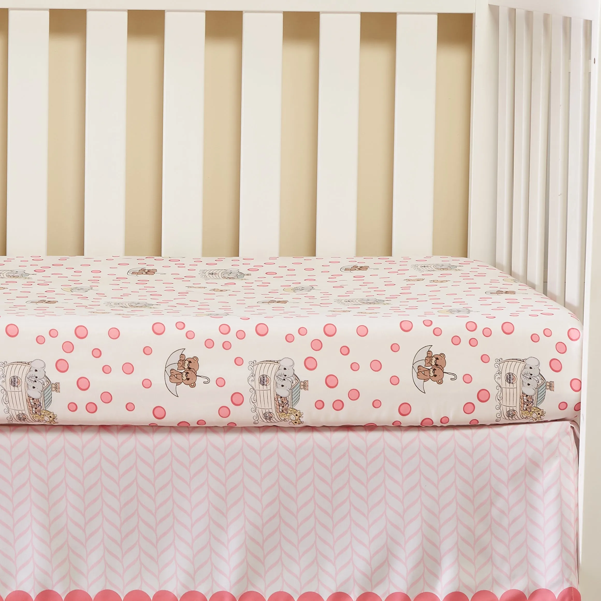 Precious Moments Girls 2 Pack Fitted Crib Sheet