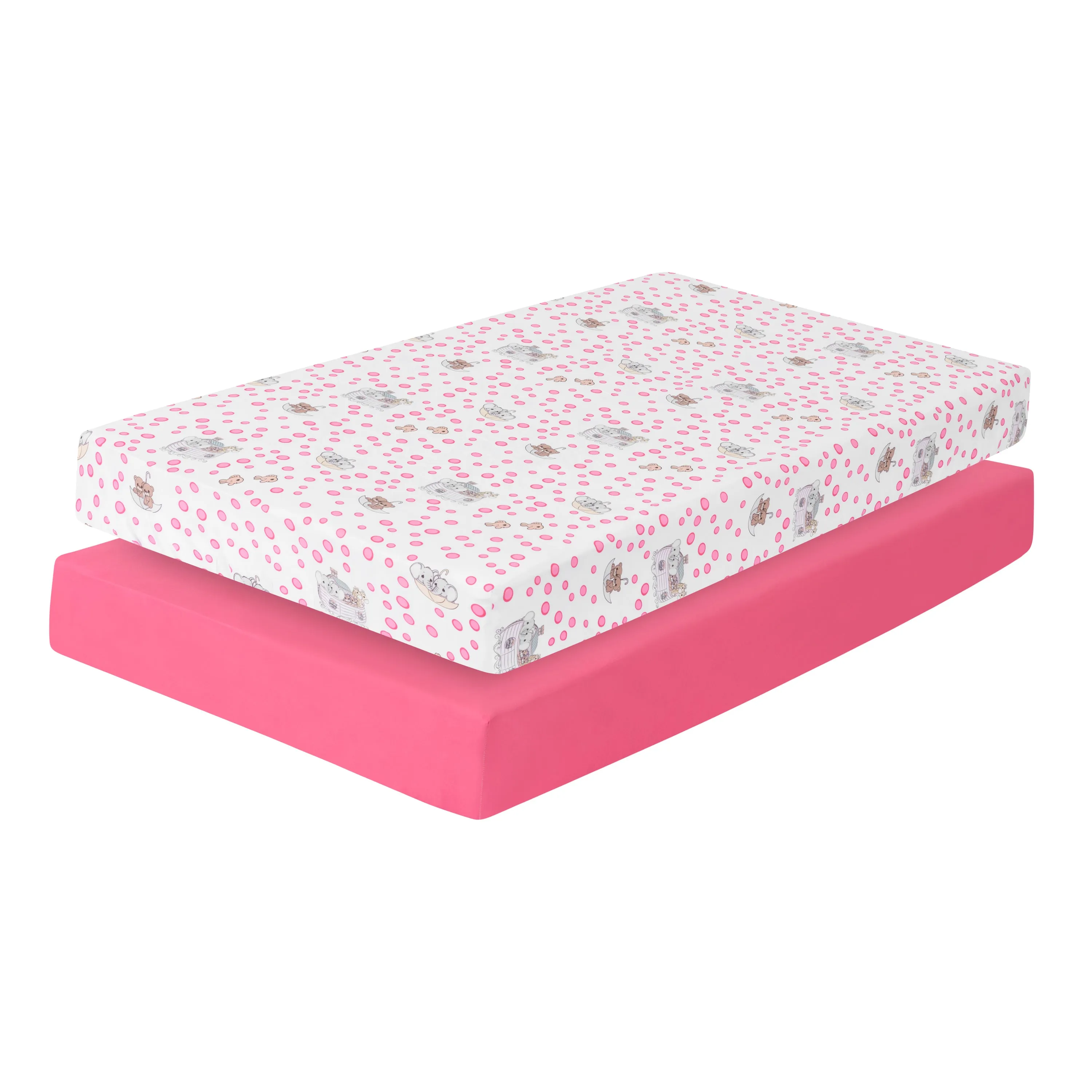 Precious Moments Girls 2 Pack Fitted Crib Sheet