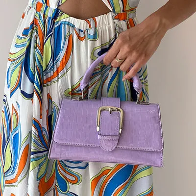 PUBLIC DESIRE THE LISBON PURPLE CROC BAG