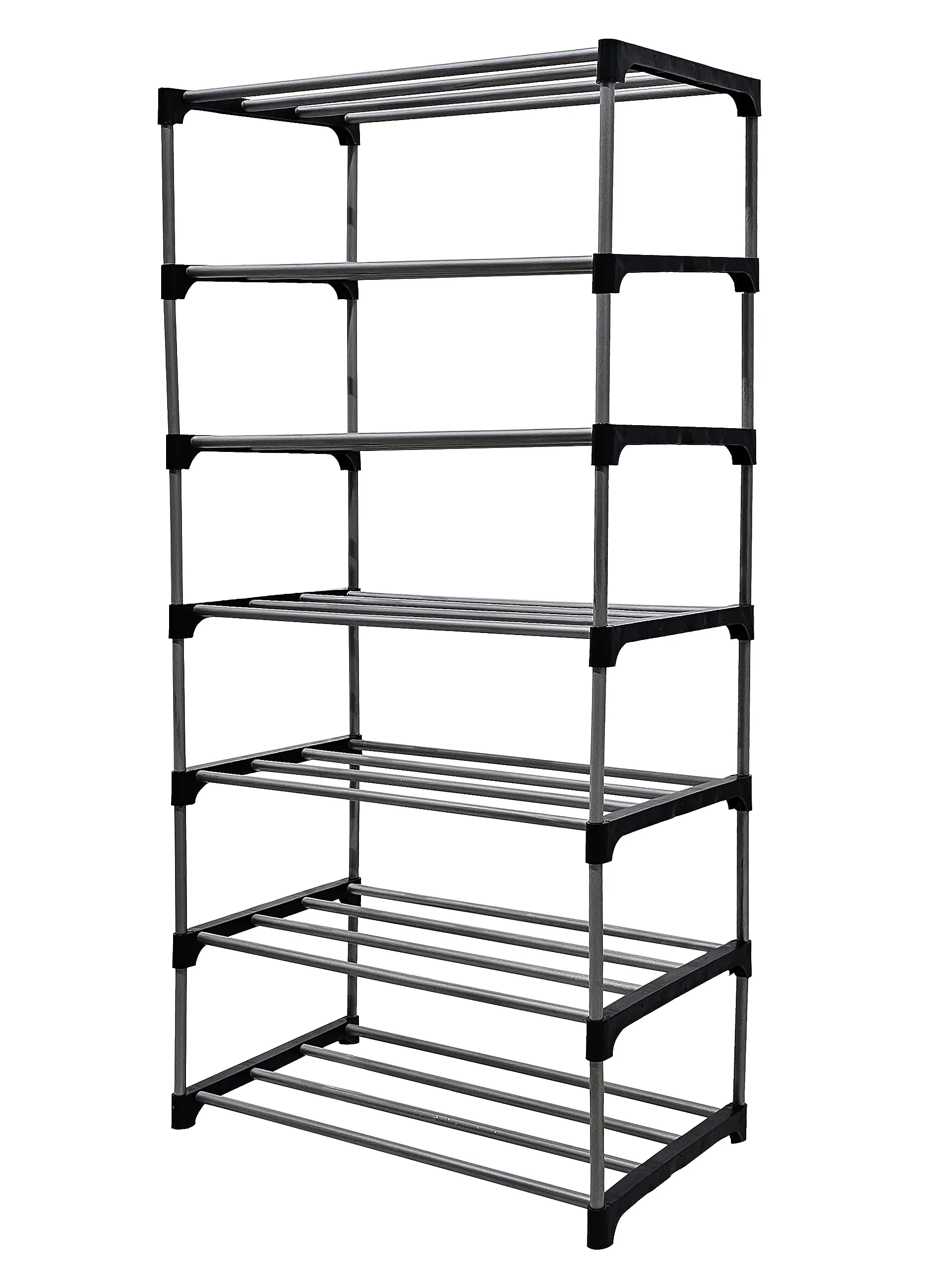 RAXON WORLD Multipurpose 7 Layer Heavy Duty Metal Book/Shoe/Cloth Foldable Rack for Anywhere Use