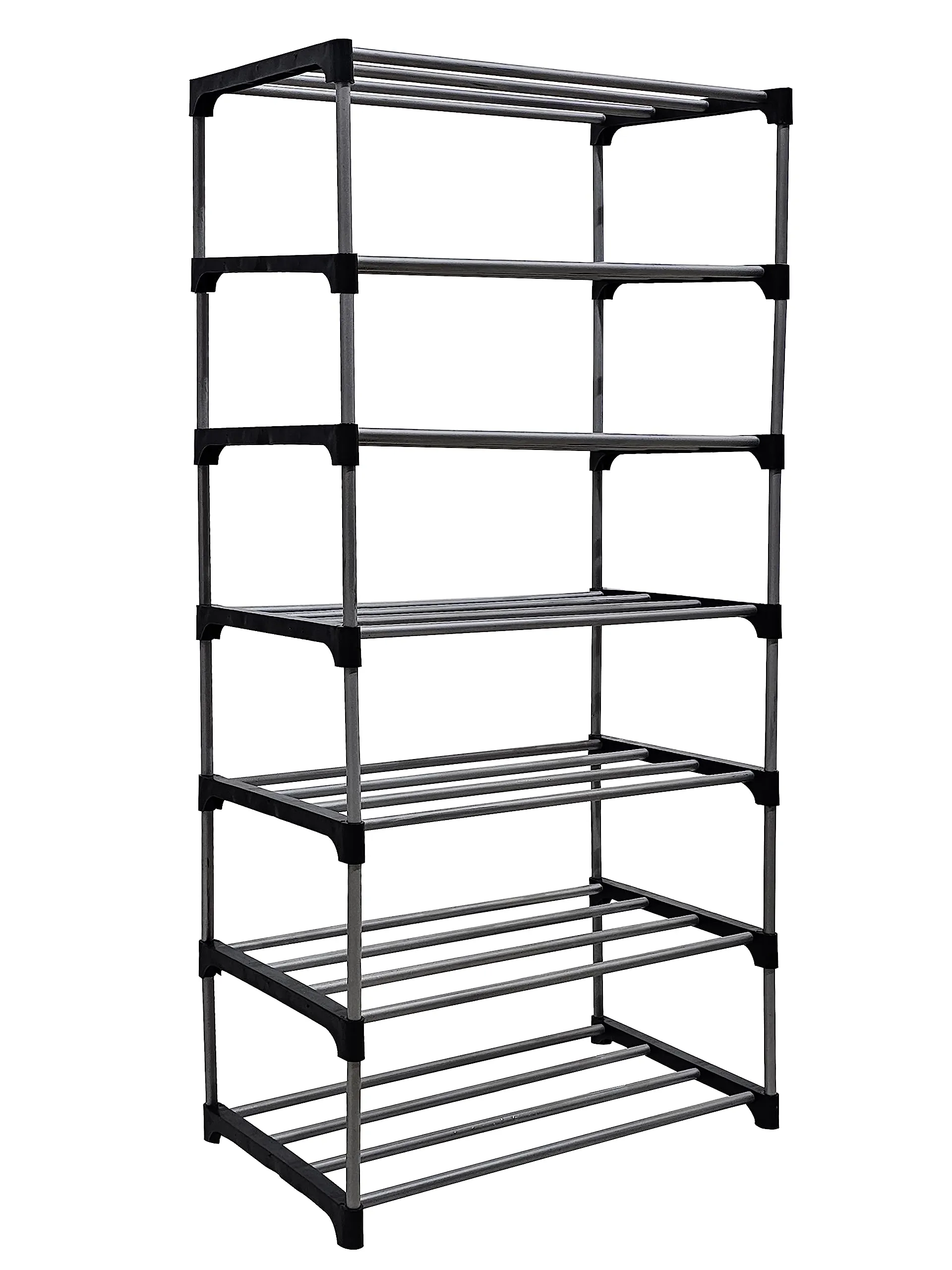 RAXON WORLD Multipurpose 7 Layer Heavy Duty Metal Book/Shoe/Cloth Foldable Rack for Anywhere Use