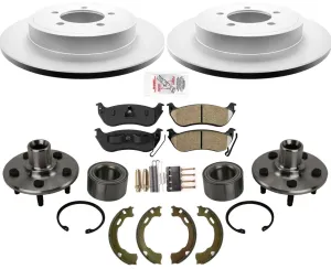 Rear Disc Brake Rotors Pads Rear Hub Wheel Bearing for 2006-2010 Ford Explorer