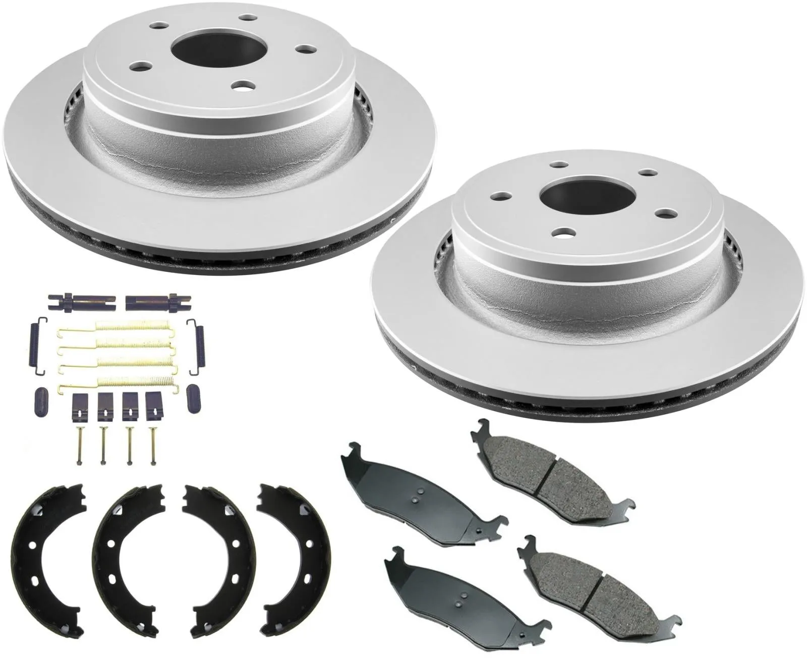 Rear Rotors Brake Pads Parking Shoes Springs For Dodge Durango 2004-2007