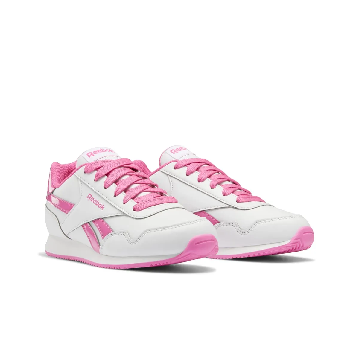 REEBOK GW3704 ROYAL CL JOGGER 3.0 JR'S (Medium) White/White/Pink Synthetic Lifestyle Shoes