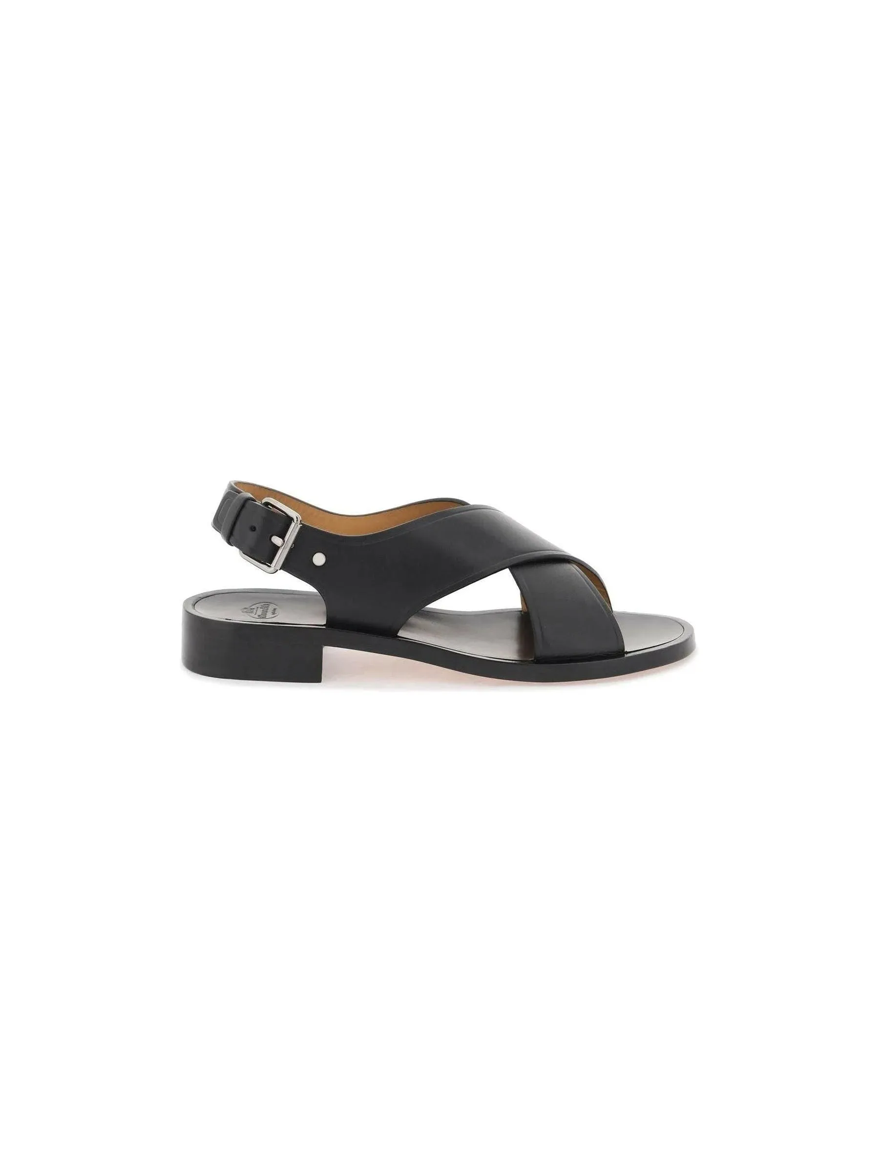 Rhonda Cross-Strap Leather Sandals