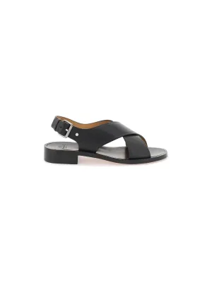 Rhonda Cross-Strap Leather Sandals