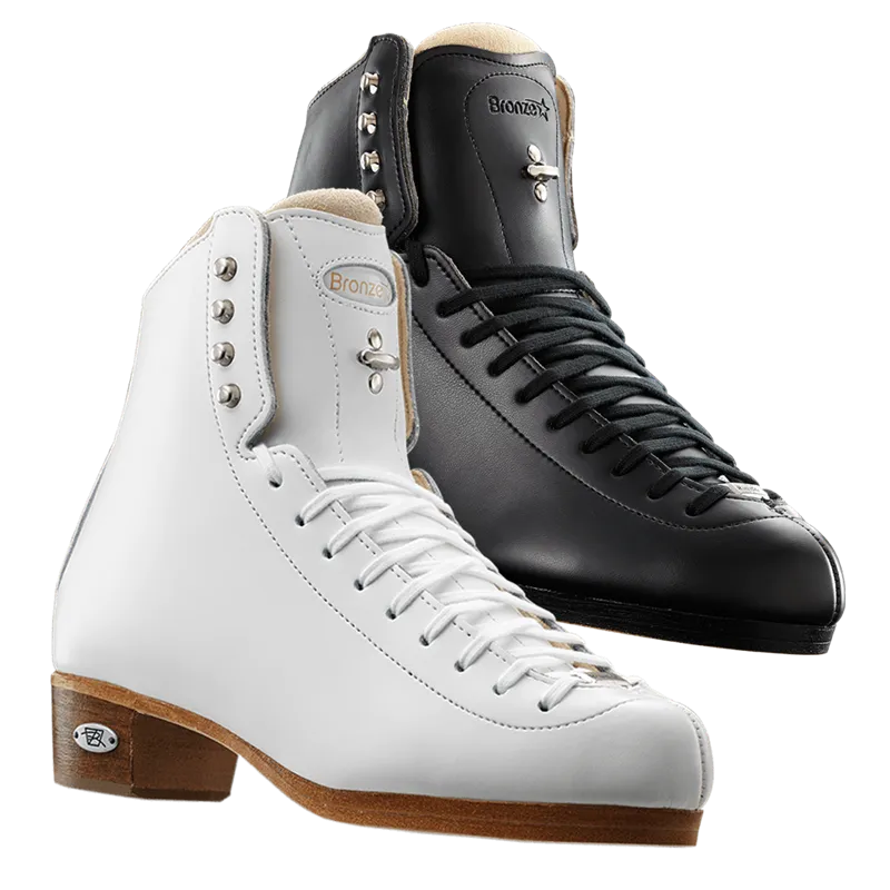 Riedell Skating Boots, 43 Bronze Star JR Black or White, Double Triple Jumps  Stiffness 80