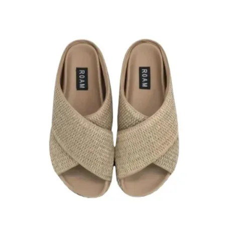 Roam Cross Stack Raffia Platform Slides