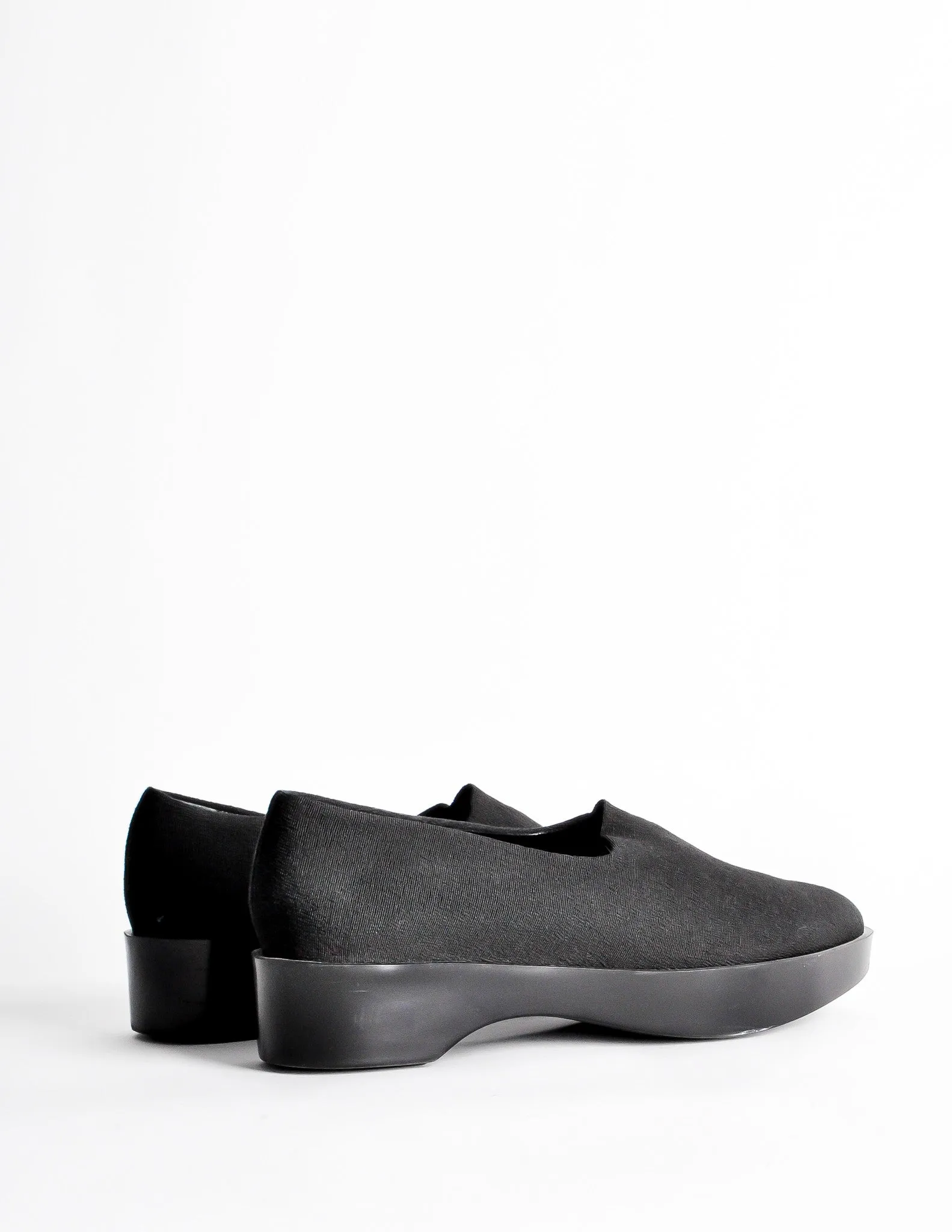 Robert Clergerie Vintage Black Stretch Platform Slip On Shoes